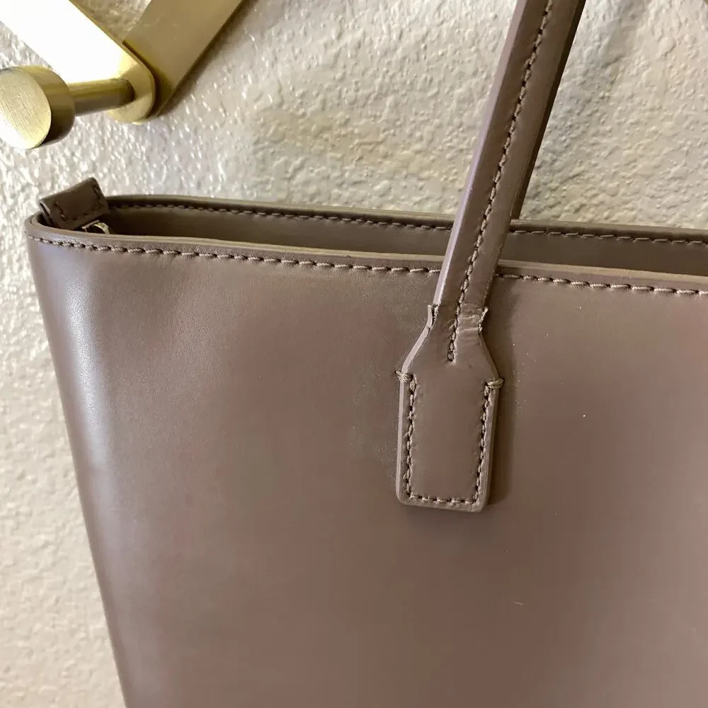 Kate Spade Kearny Street Grecia Tote Bag Star Moon Charm Taupe Leather